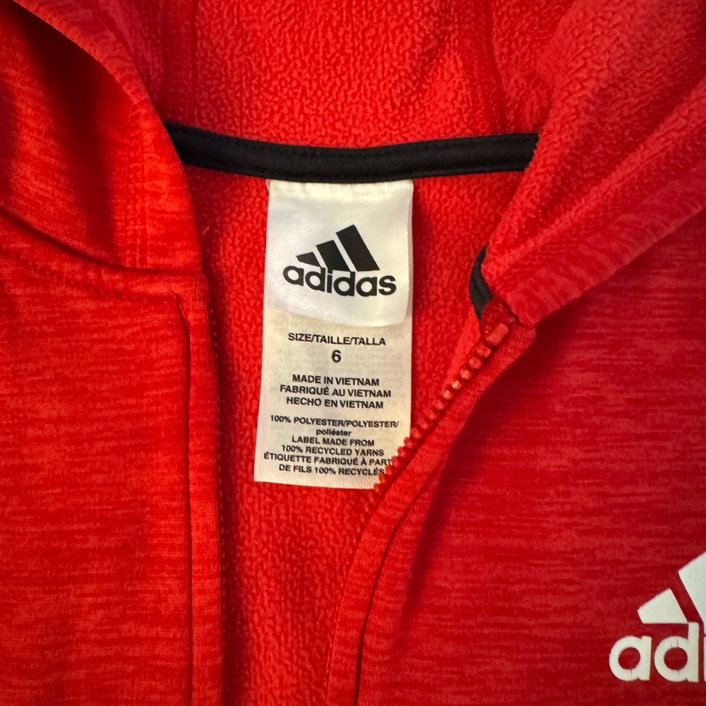 Adidas Kids Red and Black Fleece lined suit - Picture 2 of 5